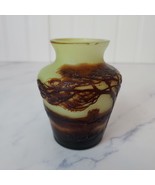 Antique French J. Michel of Paris Cameo Glass 3.4&quot; Tall Vase - $643.50