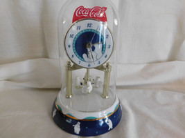 Coca-Cola Anniversary Revolving Polar Bear Dome Clock - £20.55 GBP