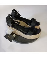 FOREVER 21 Women&#39;s Sz 10 Black Suede Ankle Strap Wedge Heel Sandals NWT - $281.98 MXN