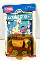 Vintage 1987 Playskool Sesame Street Grover&#39;s Prairie Wagon Plastic Discolored - £11.74 GBP