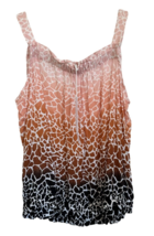 Jane And Delancey Women&#39;s Animal Print Blouse Rayon Sleeveless Size L Multicolor - £18.19 GBP