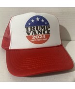 Trump Vance 2024 Hat Trucker Hat Election Hat SnapBack Unworn Red Adjust... - $10.36