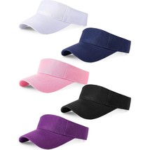 5 Pieces Sport Wear Athletic Visor Sun Visor Adjustable Cap Men Women Su... - £31.12 GBP