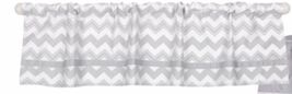 Window Valance, Cotton Sateen, Gray/White, The Peanut Shell Chevron Print - $11.87