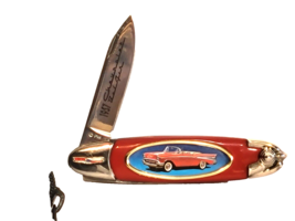 1957 &#39;57 CHEVY Chevrolet Bel Air Red Pocket Knife and Case Franklin Mint - $28.71