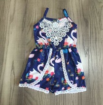 NWT Boutique Swan Girls Sleeveless Romper Jumpsuit Sunsuit 5-6 - £8.66 GBP