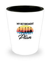 Shot Glass Party Funny Electric Guitar Retirement Plan  - £15.94 GBP