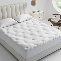 Reversible Bamboo Mattress Pad Memory Foam Matress Topper Bed Cover Waterproof - £65.31 GBP+