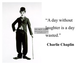 Charlie Chaplin &quot;A Day Without Laughter Is A Day Wasted&quot; Famous Quote 8X10 Photo - £6.76 GBP
