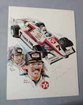 Tom Sneva Indycar Racing Autograph Signed 8x10 Art bio Stat sheet 1982 - £15.60 GBP