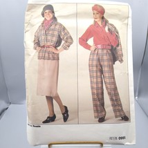 UNCUT Vintage Sewing PATTERN Vogue 0995, Misses 1985 Jacket Skirt Pants Blouse - $12.60
