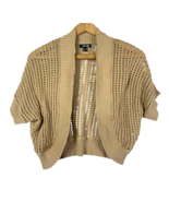 Apt 9 Sweater Shrug Bolero Crochet Open Knit Tan Beige Medium Y2K Boho F... - €34,22 EUR