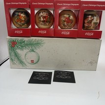 Coca-Cola Classic Christmas Ornaments Collection - Set of 4 ORIGINAL BOX Vintage - £18.90 GBP