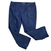 Seven7 Melissa McCarthy Slim Boot Jeans 22W Dark Wash High Rise Rhinestone Zip - £29.28 GBP