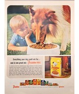 FRISKIES MIX - DOG FOOD - Collie Lassie - Kid - 1964 Vintage Print Ad - $10.98