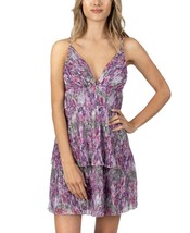 Speechless Juniors&#39; Pleated Printed Dress Purple Pink Size 0 $69 - $23.02