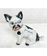 Vintage made in Japan Black White Spotted Dog Los Angeles Cal Souvenir F... - $26.24