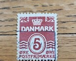 Denmark Stamp Crown 5ore Used Red - $1.89