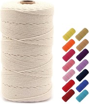 Macrame Cord 2mm x219 Yards Colored Macrame Cotton Cord 4 Strand Twisted Macrame - £12.43 GBP