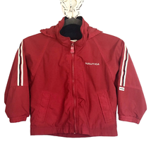 NAUTICA Red lightweight spring summer zip jacket windbreaker BOYS size 5 medium  - £4.75 GBP