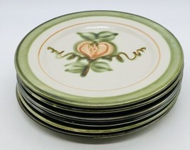 John B Taylor Louisville Stoneware Harvest Pear 7.75&quot; Salad Plates Lot of 6 - $43.00