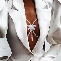 New Zircon Butterfly Breast Chain Women&#39;s Accessories Top Bra Fashion U shape - £11.18 GBP