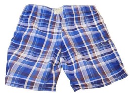 Polo Ralph Lauren Mens Shorts Blue White 38x9 Cotton Nylon Plaid Swim Board Surf - £15.63 GBP