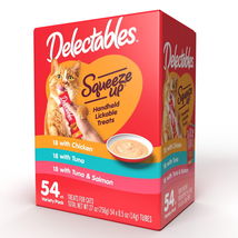 Delectables Squeeze Up Interactive Lickable Wet Cat Treat Flavor Variety Pack, - £35.97 GBP