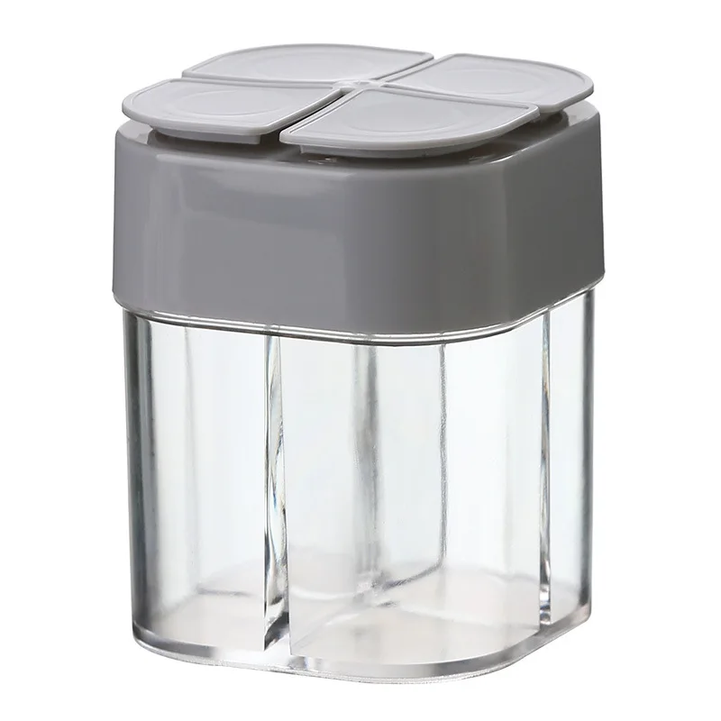 4 In 1 Plastic Salt and Pepper Shaker Transparent Spice Dispenser 4 Compartment  - £82.23 GBP