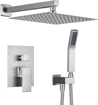 Bathroom Faucets With Wall Mount Faucet And Rainfall Shower Head In Brushed - £228.05 GBP