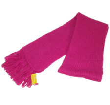 Vintage Hansen Scarf Pink Winterspun Wool Blend Womens 66&quot;x7&quot; Fringe Trim USA - £11.07 GBP