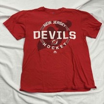 Majestic Mens Sports T-Shirt Red Short Sleeve New Jersey Devils NHL Hockey M  - £9.38 GBP