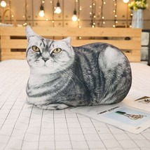 3D Simulation Cats Pillow Cute Cat Washable Plush Stuffed Pillow Kids Toy Sofa P - £16.25 GBP