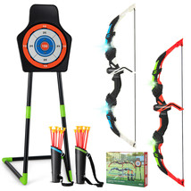 2 Pack Kids Bow and Arrow Set LED Light Up Archery Toy for 3+ Years Chil... - £55.86 GBP