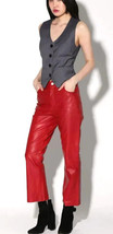 WALTER BAKER SELMA PANTS LAMBSKIN RED LEATHER HIGH RISE CROPPED SIZE 10NWT! - $269.69