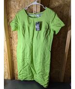Adolfo studio size 12 lime green rayon blend lined mini dress - $44.55