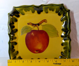 Pizzato 8&quot;  x 8&quot; Square  Dinner Plate Hand Made/Hand Painted In Italy Apple - £10.00 GBP