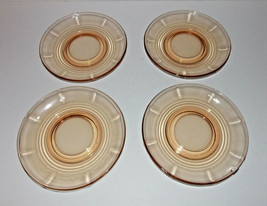 Vintage New Martinsville Moondrops Amber Depression Glass Saucer Plate Lot 6in - £14.38 GBP