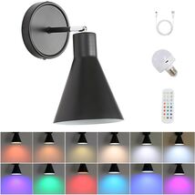 FILIMITIY Battery Operated Modern Dimmable LED RGB Wall Sconce Black - $353.31 MXN FILIMITIY Battery Operated Modern Dimmable LED RGB Wall Sconce Black - $353.31 MXN