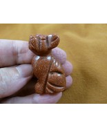 (Y-DOG-CH-567) Goldstone CHIHUAHUA Mexican baby dog gemstone carving fig... - $14.01
