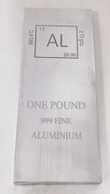 0.5kg, Aluminium Lingot Barre .999 Fin, Pure Aluminium Poli Finition, 1 ... - $38.32