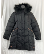 Jessica Simpson Size M Womens Black Faux Fur Trim Hooded Puffer Parka Fu... - £28.81 GBP