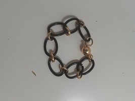 Large Link Onyx Ceramic Bracelet in 18K Gold Plated - £9.15 GBP