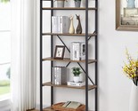 5 Tier Industrial Bookshelf, Rustic Etagere Bookcase For Display, Vintag... - $218.49