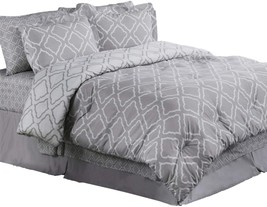 Bedsure King Comforter Set Bed in A Bag 8 Pieces Grey - 1 Comforter, 2 Pillow - £60.21 GBP