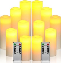 Flameless Candle with Remote Control LED Candle 12 Pcs - £9.27 GBP