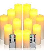 Flameless Candle with Remote Control LED Candle 12 Pcs - £9.10 GBP