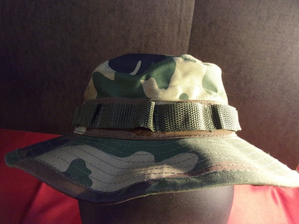 MIL-TYPE HAT SUN HOT WEATHER BOONIE MILITARY JUNGLE TYPE II WOODLAND BDU 7 - $20.65