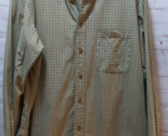 Eddie Bauer green beige plaid men&#39;s button front shirt long sleeve LT la... - $15.58