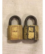 (2) Vintage Yale Yellow Metal Padlock Lock MISSING KEY Made in the USA - £27.24 GBP